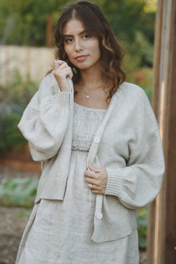 The Cashmere Yaya Cardigan - Moon