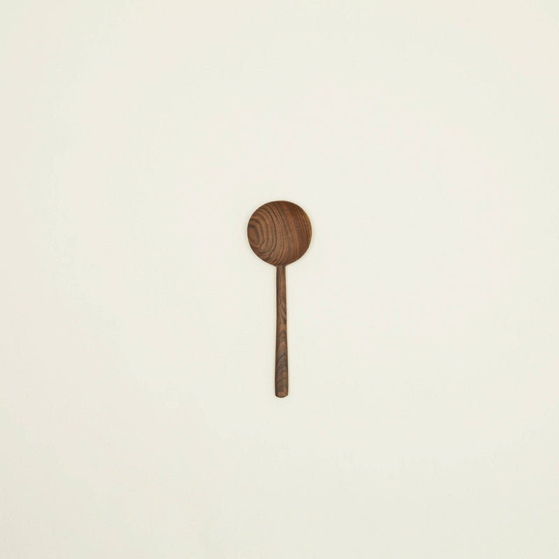 HAND CARVED WALNUT SPOON - LARGE ROUND