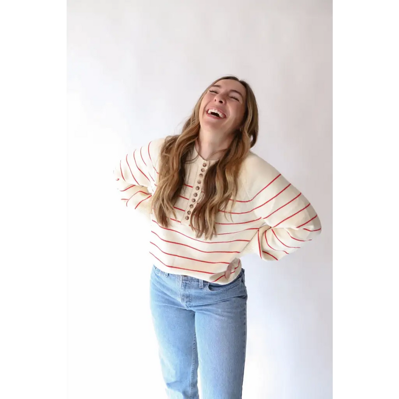 The Henley Sweater - Red