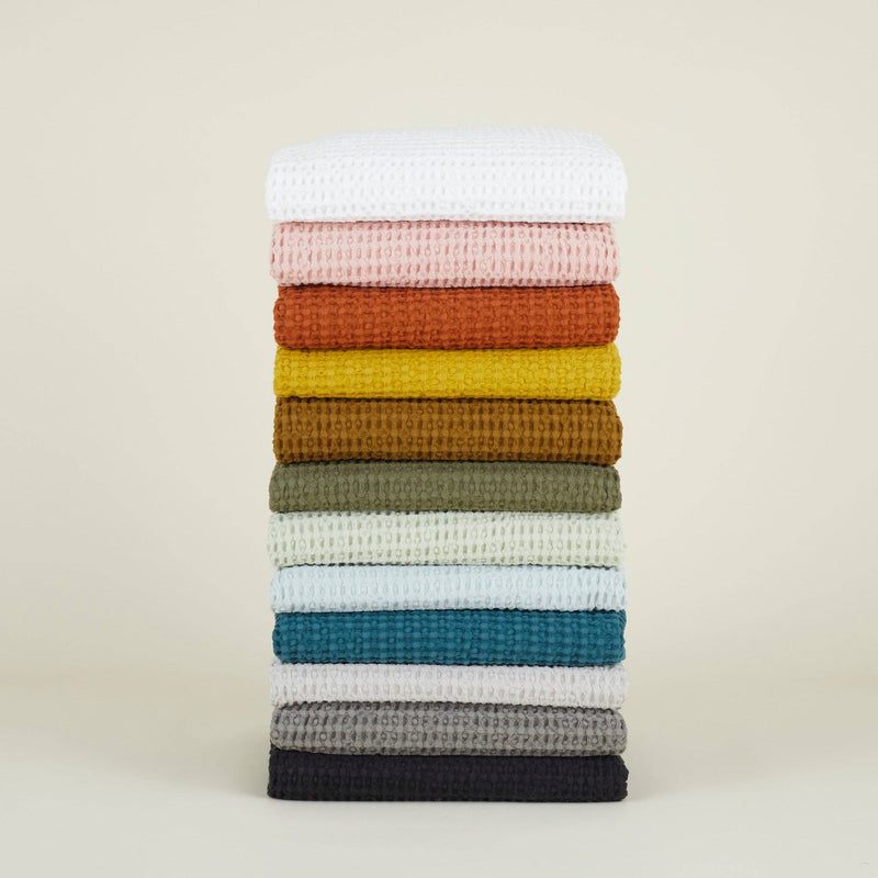 SIMPLE WAFFLE HAND TOWELS - TERRACOTTA