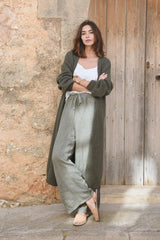 The Cashmere Marlow Long Cardigan - Fern