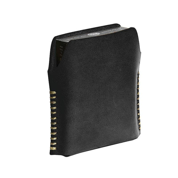 Carbon Single Card Case – Black Bridle Leather