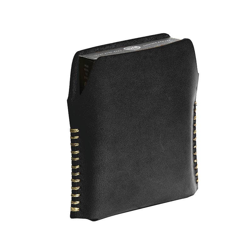 Carbon Single Card Case – Black Bridle Leather
