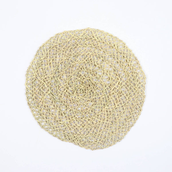 Open weave Round Straw Placemat