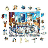 Downtown Ice Skating Wooden Puzzle