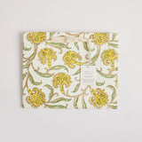 Block Print Gift Bag, Yellow Flower, Medium