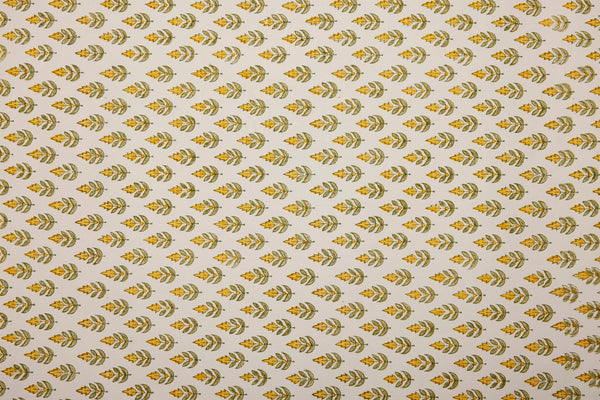 Block Print Gift Wrap, Yellow Buti Flower