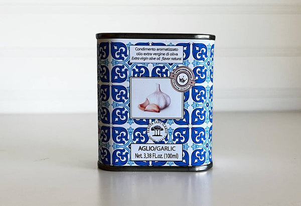 Italian Infused Extra Virgin Olive Oil in Tin - 100ml: Garlic