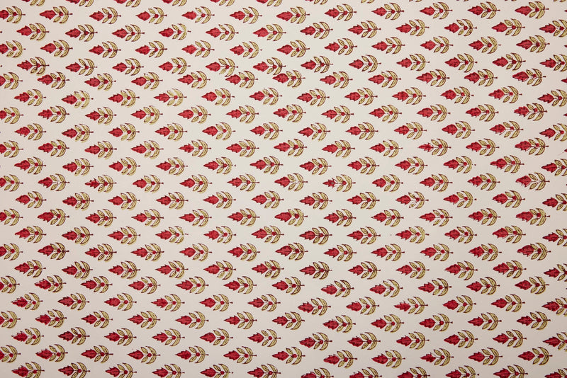 Block Print Gift Wrap, Red Buti Flower