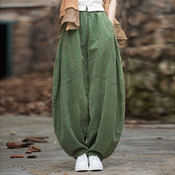 Linen & Cotton Ramie Sand-Fried Pants