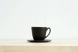 Black Matte Ceramic Mug & Saucer