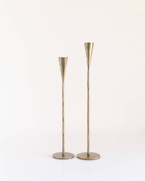 Phoenix Hand-Forged Iron Candle Stands - Set of 2