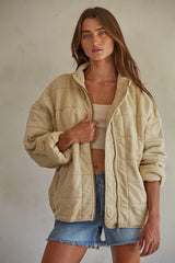 Quilted Knit Mineral Washed Jacket