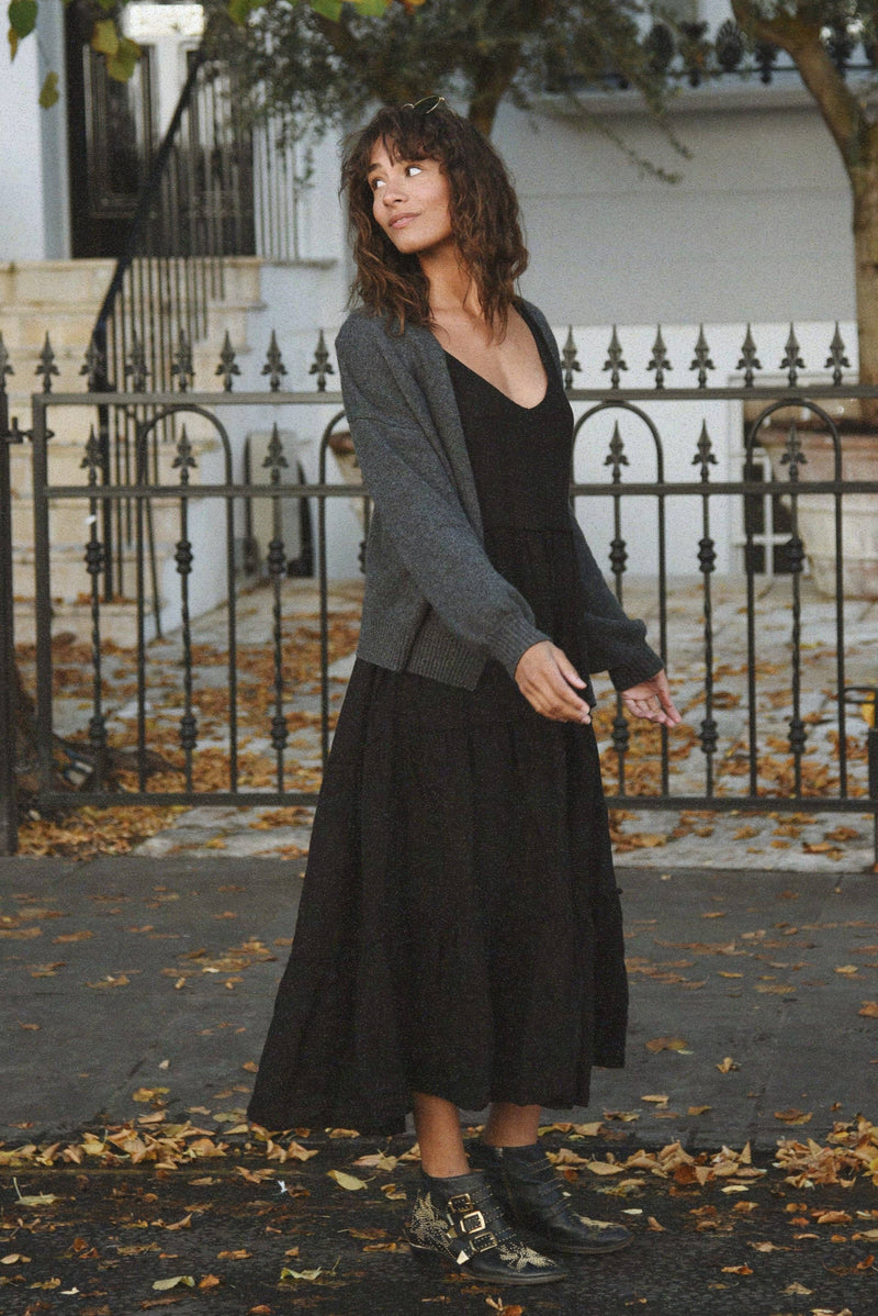 The Cashmere Yaya Cardigan - Ash