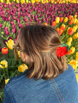 Hand-painted Strawberry Claw Hair Clip | Eco-Friendly