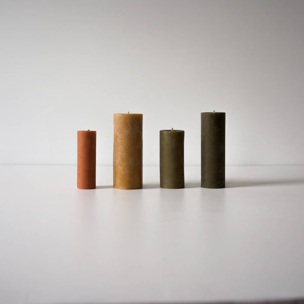 Organic Beeswax Pillar Candles