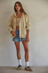 Quilted Knit Mineral Washed Jacket