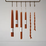 Organic Beeswax Candles, Paprika, Twisted, Long