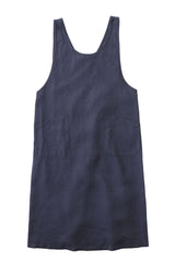 Linen Over Dress Apron, Macadam