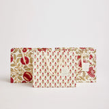 Block Print Gift Bag, Red Flower, Medium