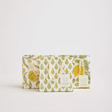 Block Print Gift Bag, Yellow Flower, Small