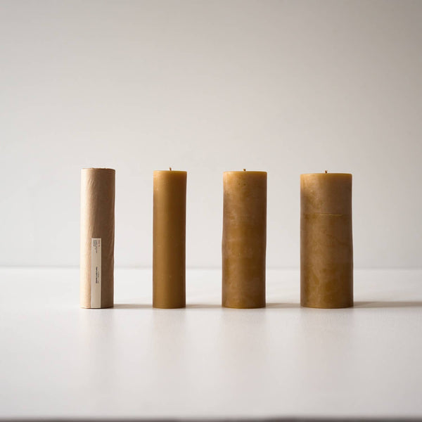 Organic Beeswax Pillar Candles