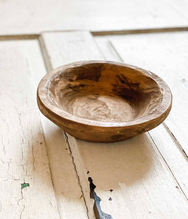 Petite Round Handmade Wood Bowls