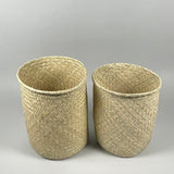 Oaxacan Woven Straw Basket, Short