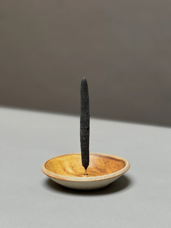 Stoneware Incense Holder, Yellow