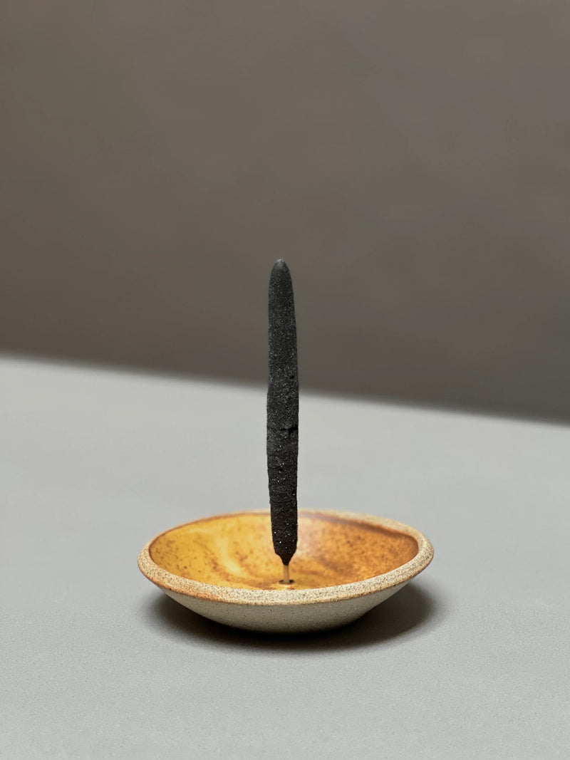 Stoneware Incense Holder, Yellow
