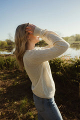Alpaca Robbi Cardigan Sweater in Cream
