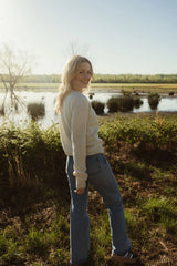 Alpaca Robbi Cardigan Sweater in Cream