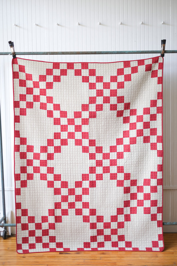 Patchwork Quilt, Red White Check