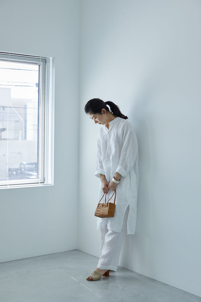 MiThaii White Linen Tunic Dress