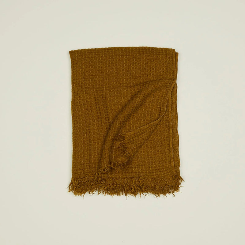 SIMPLE LINEN THROW - BRONZE