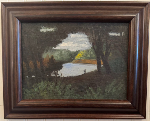 AMERICAN OIL ON BOARD LANDSCAPE PAINTING