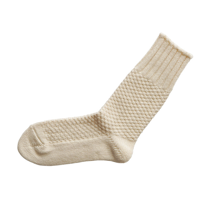Wool Cotton Boot Socks, Ivory