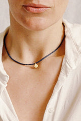 Lapis Blue Beaded Talisman Necklace