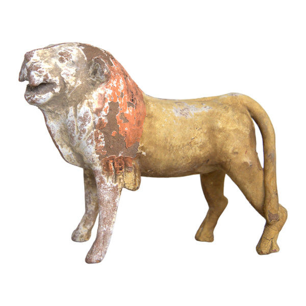 Mexican Folk Art Pottery Figure, Lion