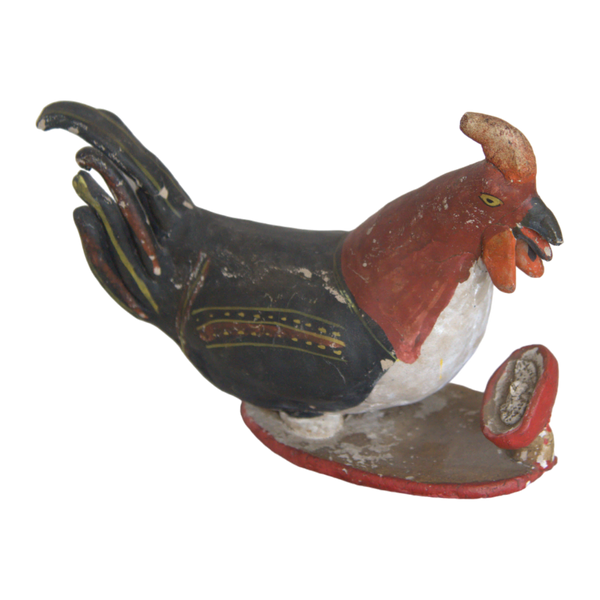 Mexican Folk Art Pottery Figure, Bird with Fruit