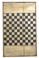 Large Hand Painted Checkerboard in Mustard and Black