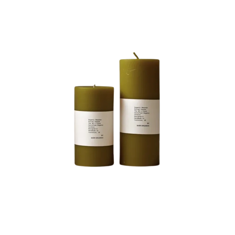 Organic Beeswax Pillar Candles