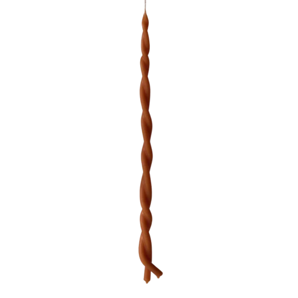 Twisted Organic Beeswax Candles, Paprika, Long