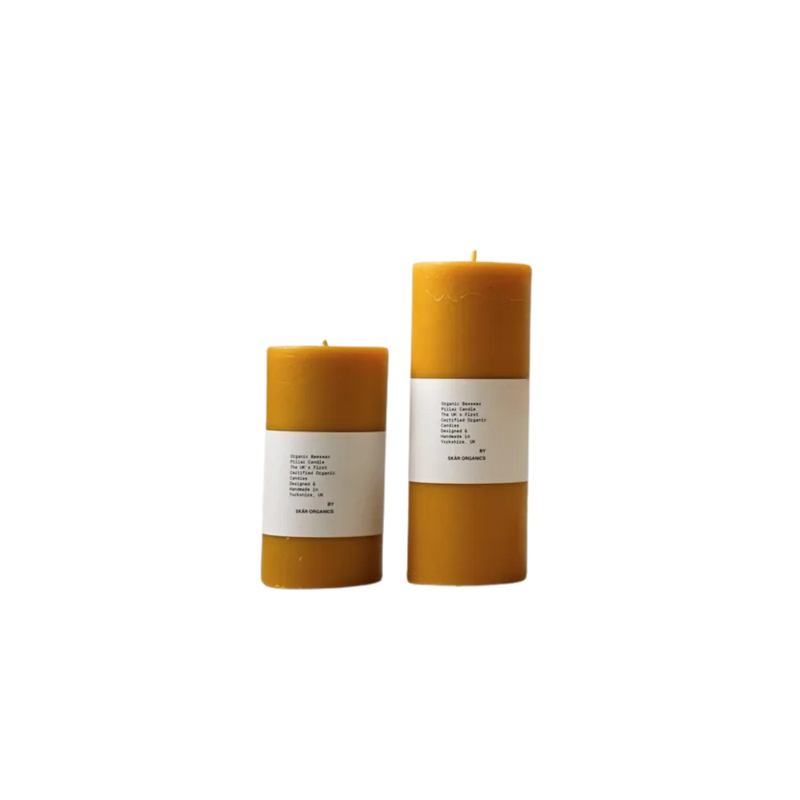 Organic Beeswax Pillar Candles