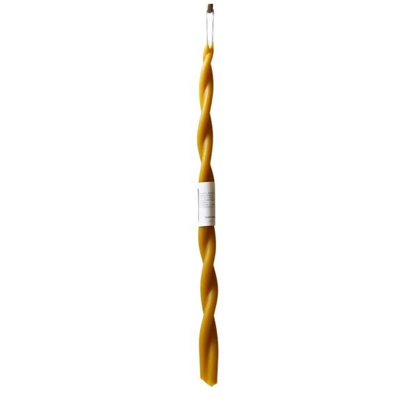 Twisted Organic Beeswax Candles, Natural, Long