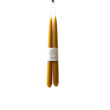 Organic Beeswax Candle Pair, Natural, Short