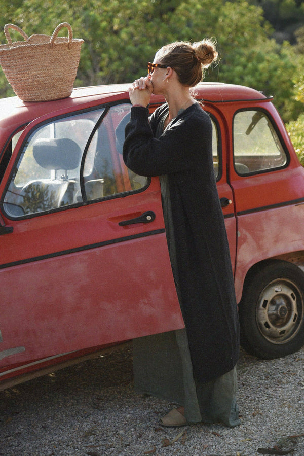 The Cashmere Marlow Long Cardigan - Ash