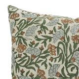 18x18 Block Print Linen Throw Pillow - Thorny Stems