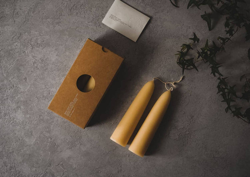 Organic Beeswax Stubby Taper Candles