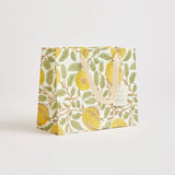Block Print Gift Bag, Yellow Flower, Medium